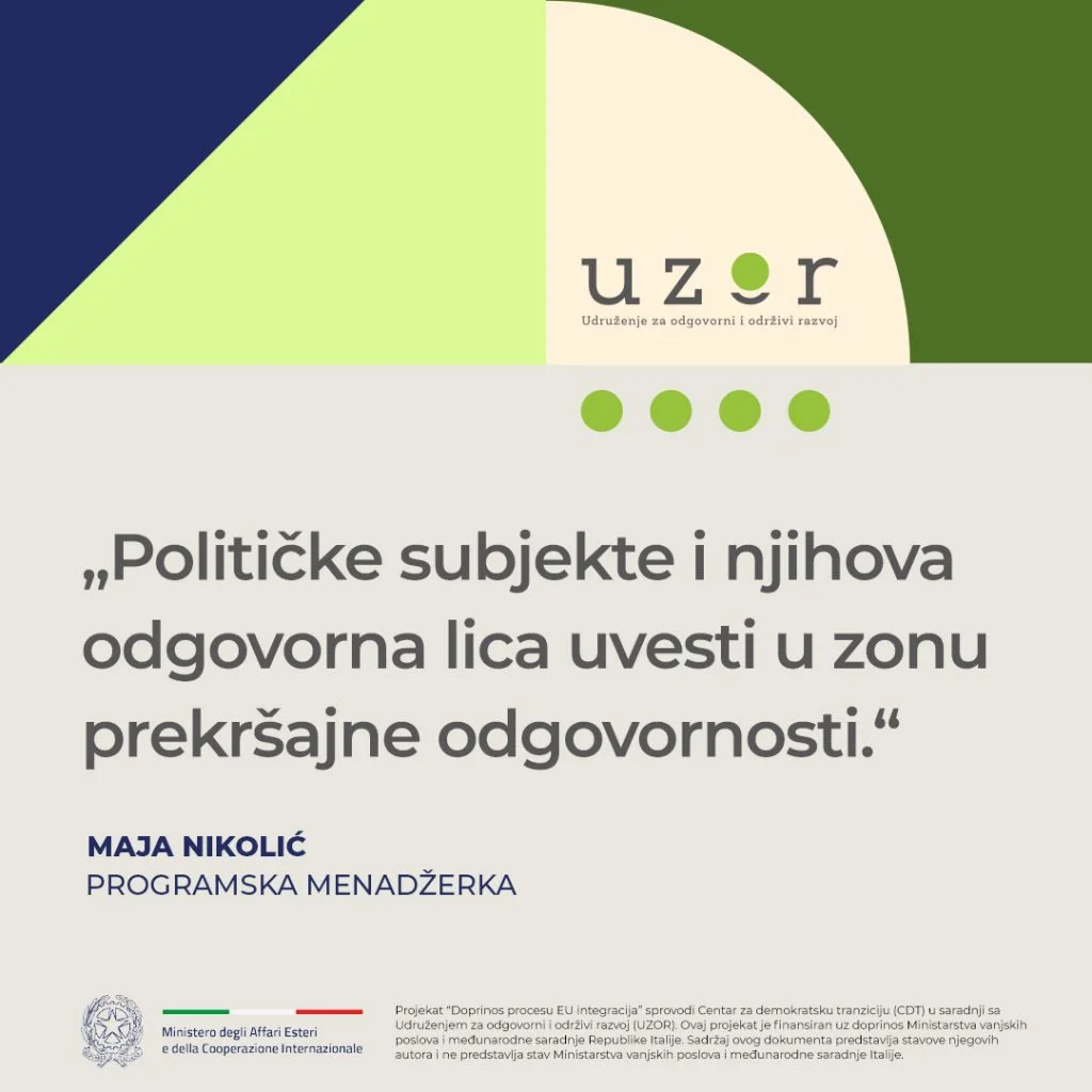 Političke subjekte i njihova odgovorna lica uvesti u zonu prekršajne odgovornosti