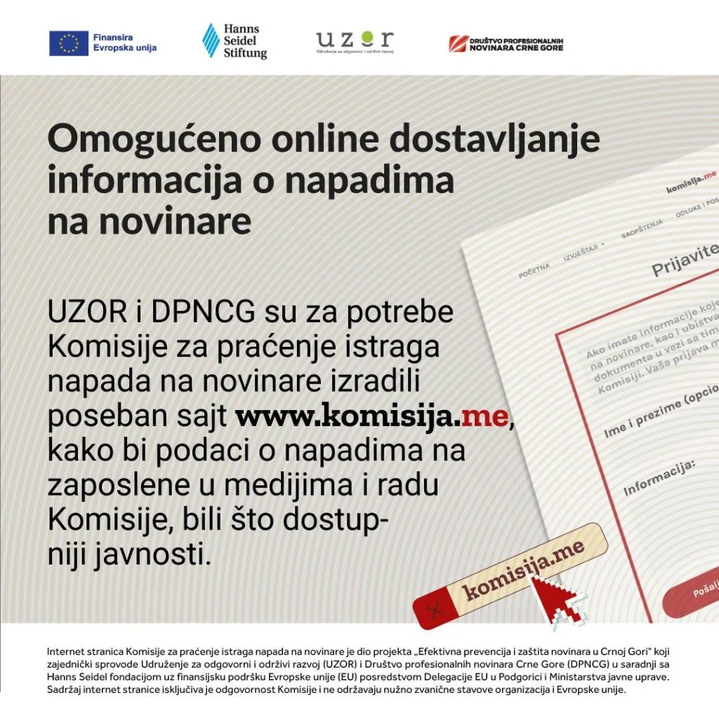 Omogućeno online dostavljanje informacija o napadima na novinare
